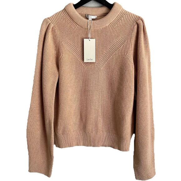 JOIE Harleyquin Cotton Sweater Soft Beige Size L - Picture 1 of 7